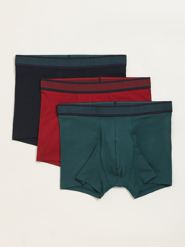 WES Lounge Solid Multicolor Assorted Trunk - Pack of 3