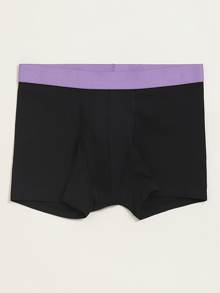 WES Lounge Black Cotton Trunks - Pack of 3