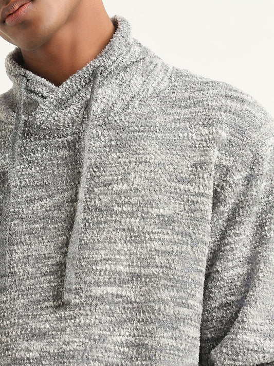 ETA Grey Woolen Relaxed Fit Sweater