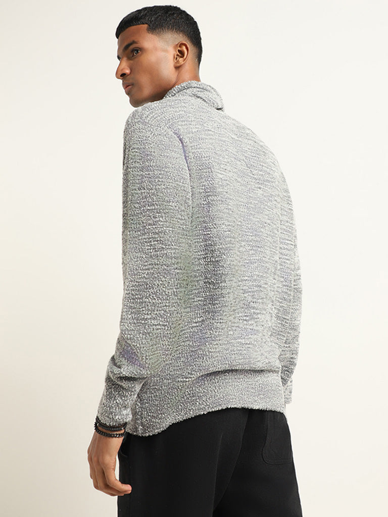 ETA Grey Woolen Relaxed Fit Sweater