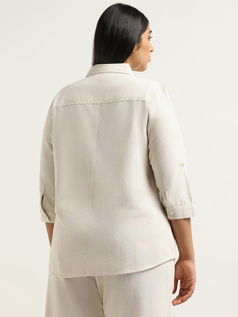 Gia Beige Solid Shirt