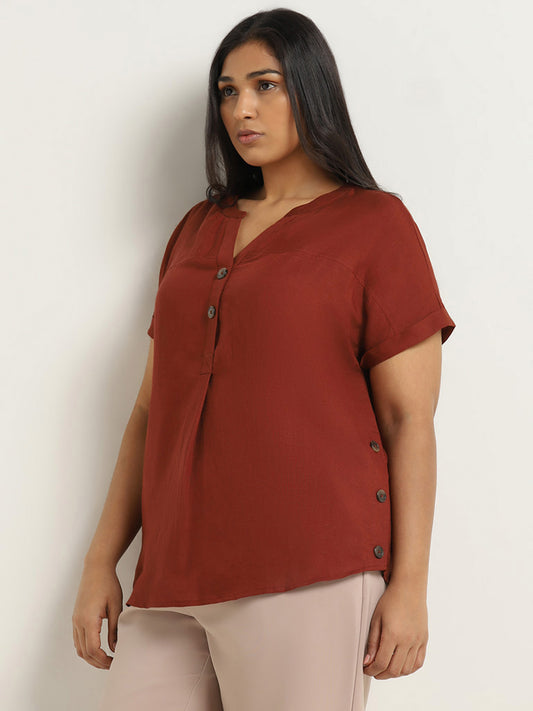 Gia Brown Self-Patterned Top