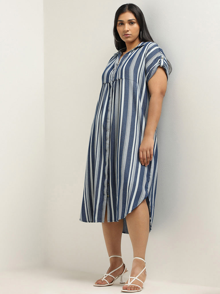 Gia Blue Striped Dress