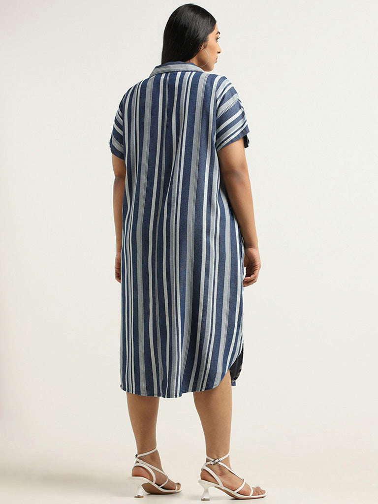 Gia Blue Striped Dress