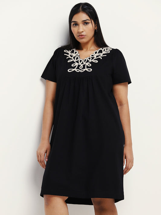 Gia Black Embroidered Dress