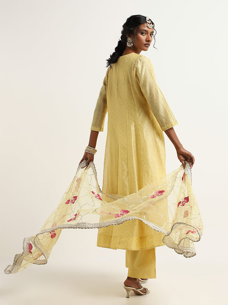 Buy Yellow Cotton Silk Satin Plain Pintuck Kurta Set For Men by Aashiana  Online at Aza Fashions.