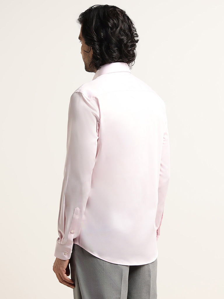 WES Formals Light Pink Slim-Fit Shirt