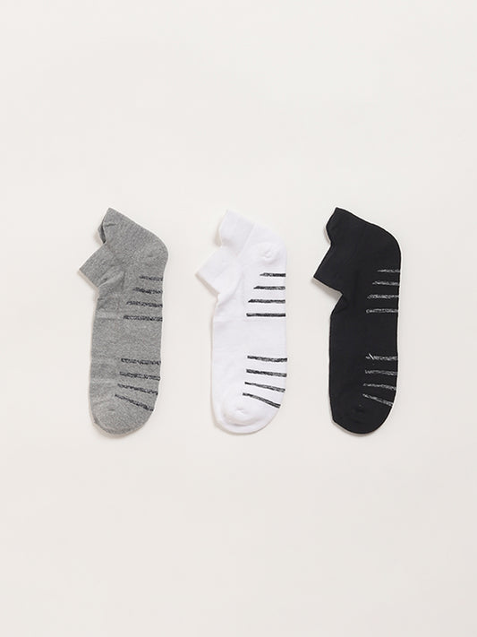 WES Lounge Multicolour Cotton Blend Trainer Socks - Pack of 3