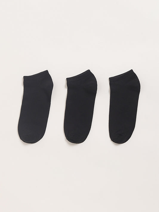 WES Lounge Black Low Cut Socks - Pack of 3