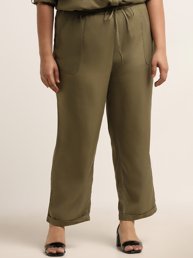 Buy Roadster Women Olive Green Regular Fit Solid Joggers - Trousers for  Women 2355995 | Myntra