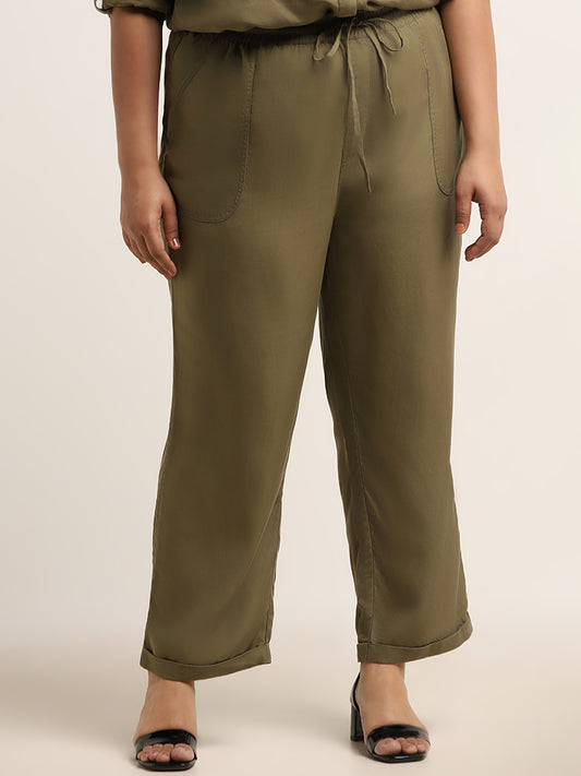 Gia Olive Green Straight Pants