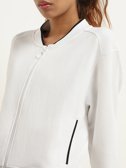 Studiofit White Self-Textured Jacket