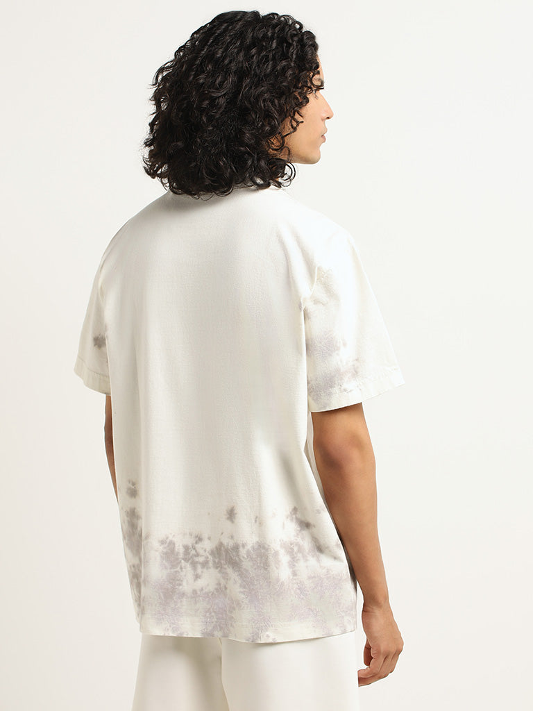 Studiofit Off-White Tie-Dye Relaxed Fit T-Shirt