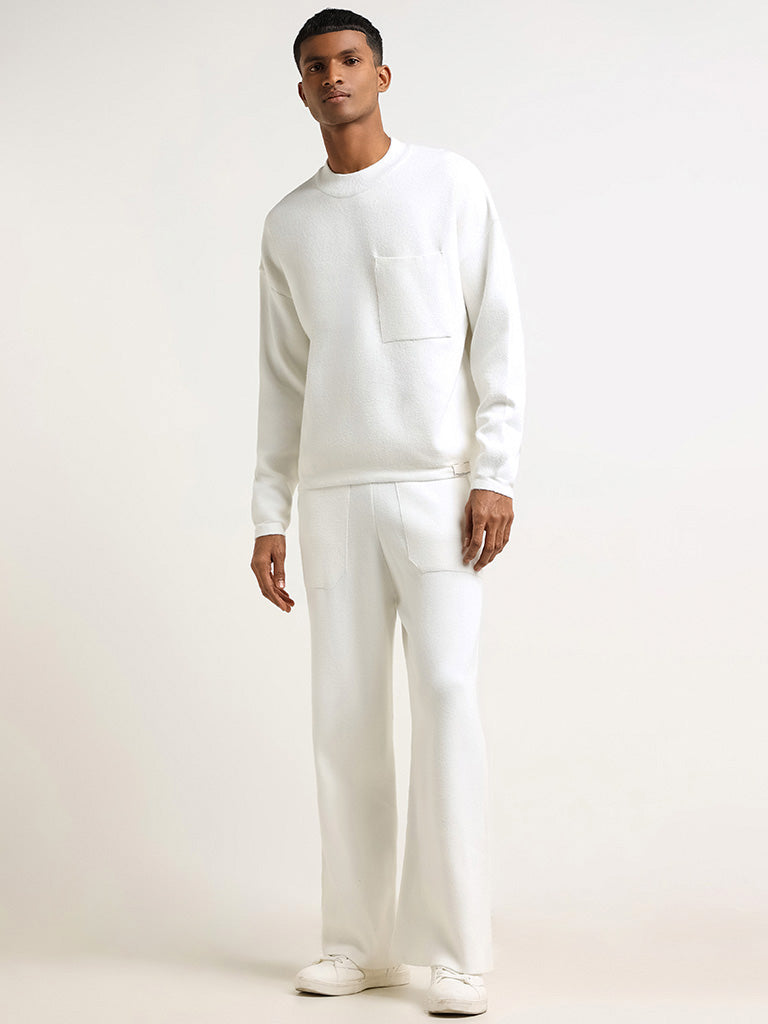 Studiofit White Relaxed Fit Sweater