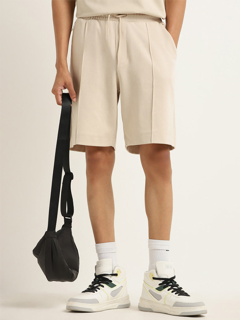 Studiofit Cream Relaxed Fit Shorts