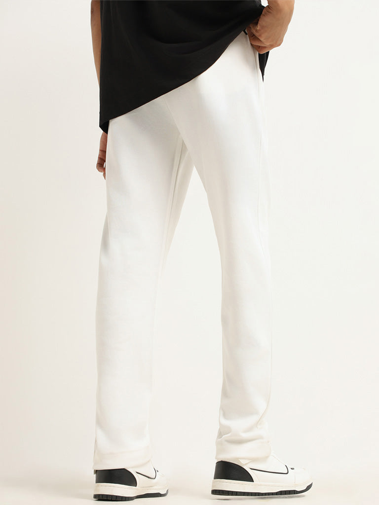 Buy Studiofit Off-White Plain Relaxed Fit Track Pants from Westside