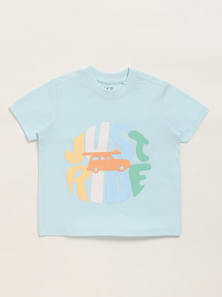 HOP Kids Blue Printed T-Shirt