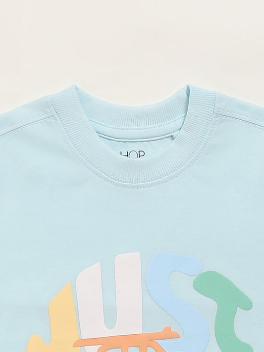 HOP Kids Blue Printed T-Shirt