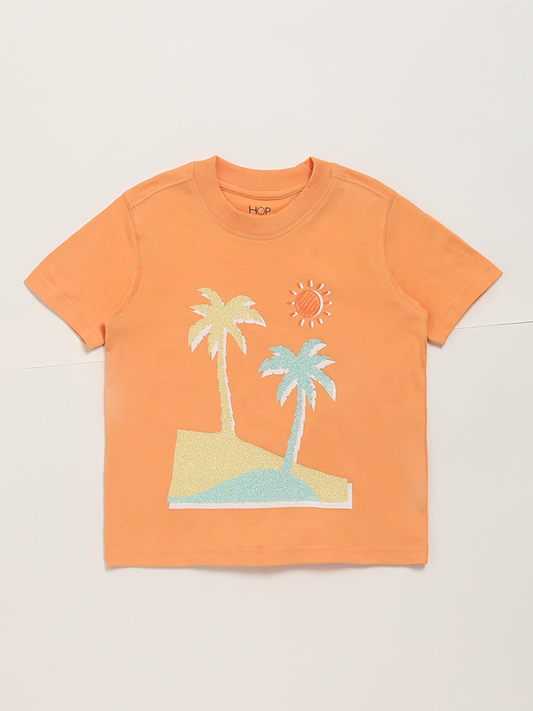 HOP Kids Orange Tropical Sunset T-Shirt