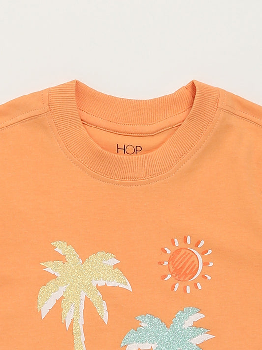 HOP Kids Orange Tropical Sunset T-Shirt