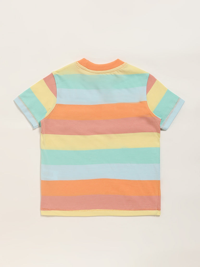 HOP Kids Multicolor Striped T-Shirt