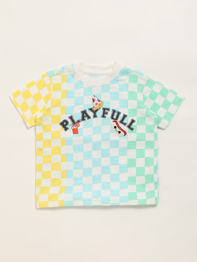 HOP Kids Multicolor Checkered T-Shirt