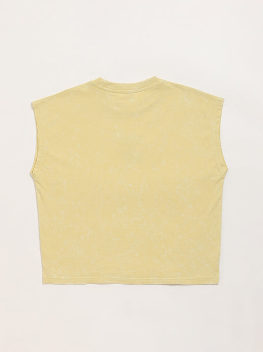 HOP Kids Yellow Embroidered T-Shirt