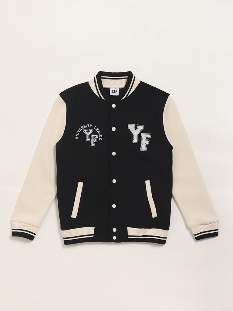 Y&F Kids Black Button-down Jacket