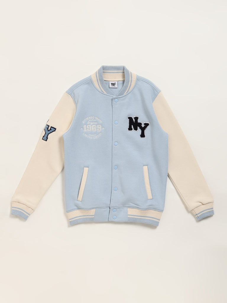 Y&F Kids Light Blue Button-Down Jacket