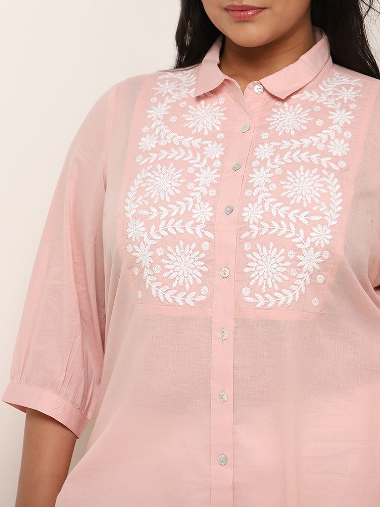 Diza Blush Pink Embroidered Tunic