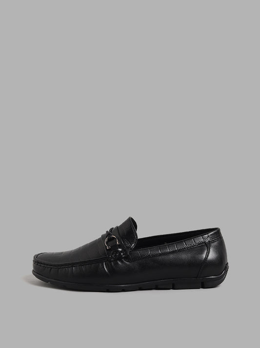 SOLEPLAY Black Self-Patterned Loafers