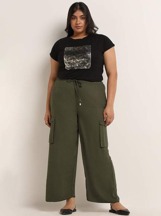 Gia Olive Mid Rise Pants