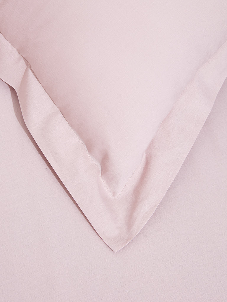 Westside Home Light Pink Solid King Bed Fitted Sheet and Pillowcase Set