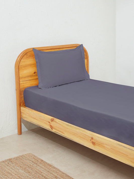 Westside Home Navy Solid Single Bed Fitted Sheet