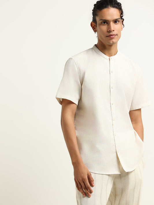 ETA Off-White Self-Patterned Resort Fit Shirt
