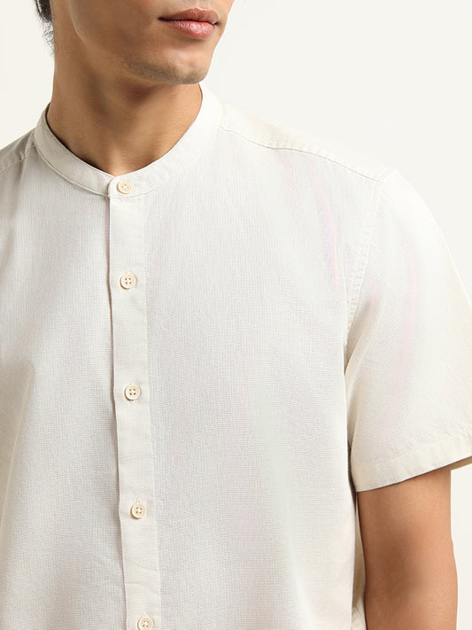 ETA Off-White Self-Patterned Resort Fit Shirt