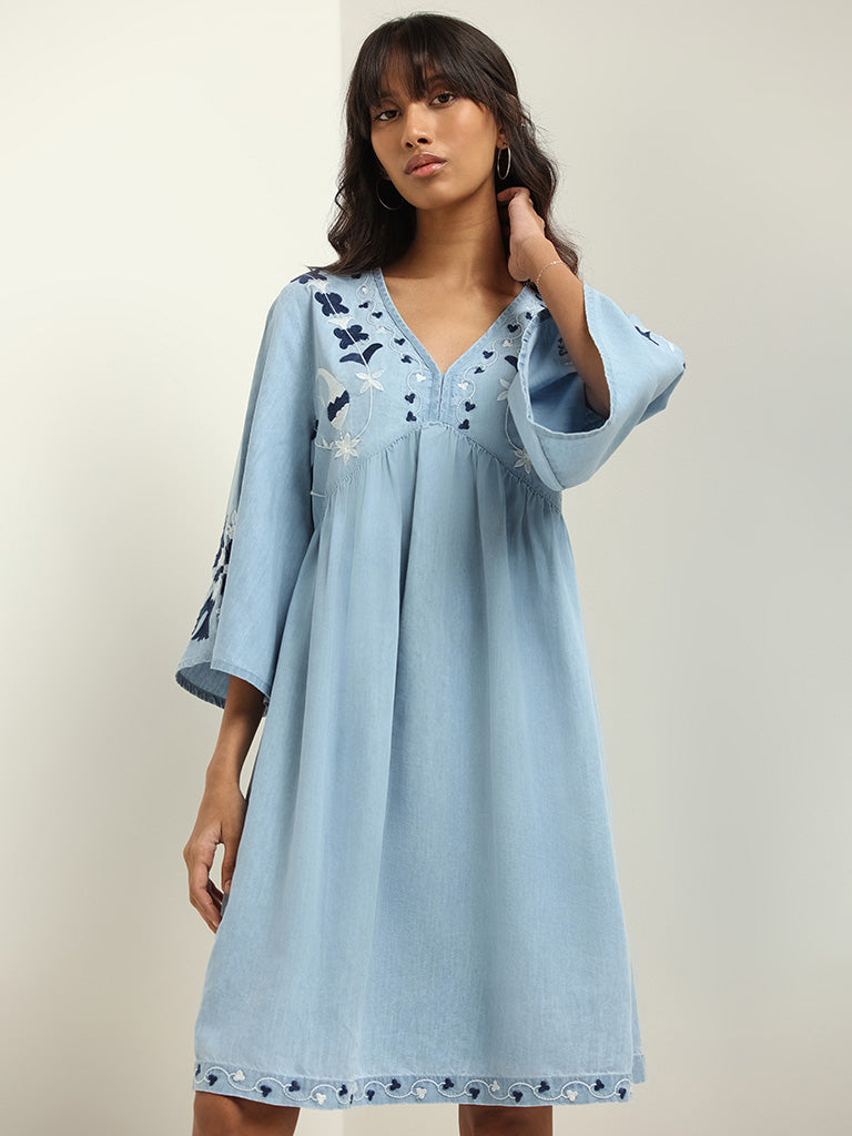 Bombay Paisley Blue Cotton Dress