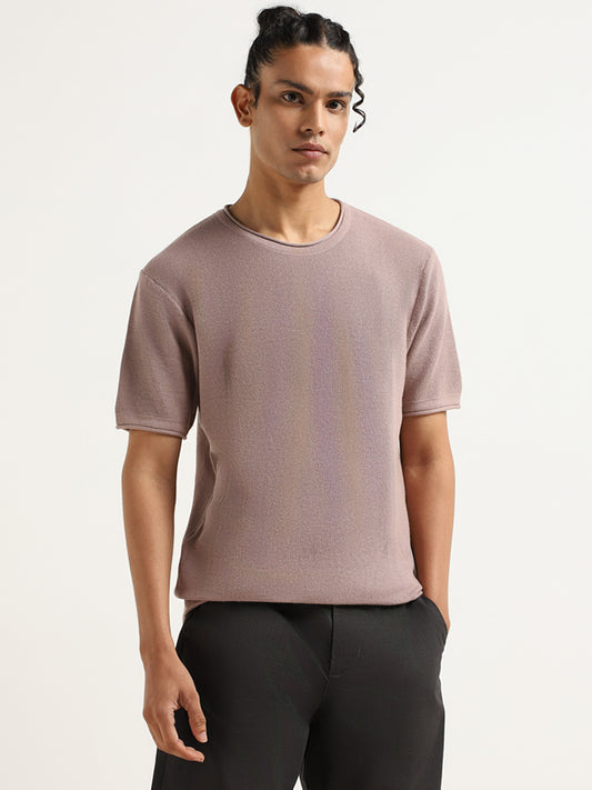 ETA Pink Knitted Slim Fit T-Shirt