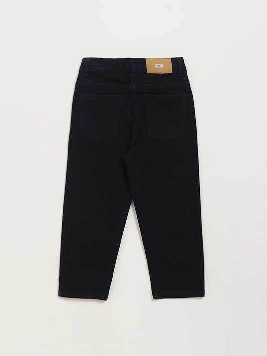 HOP Kids Navy Embroidered Jeans
