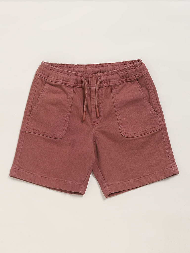 HOP Kids Plain Brown Shorts