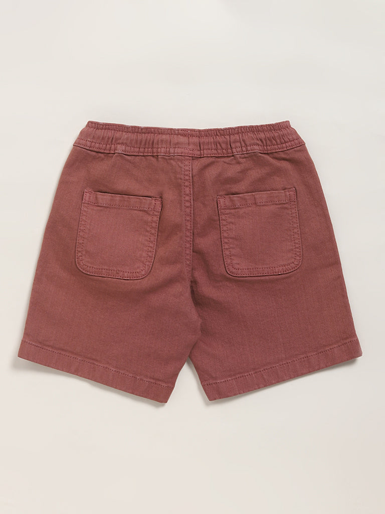HOP Kids Plain Brown Shorts