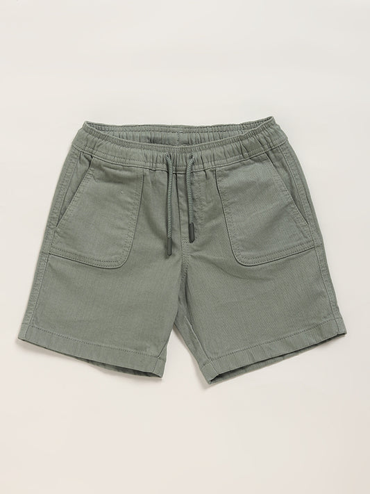 HOP Kids Plain Green Shorts