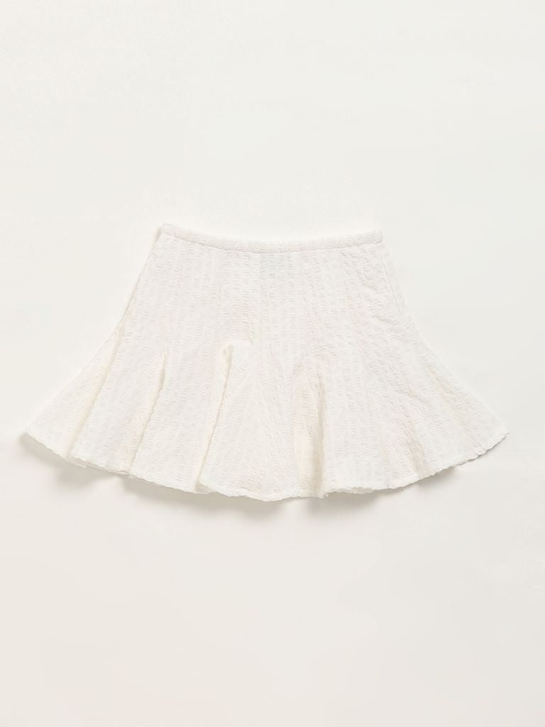 HOP Kids White Flared Skirt