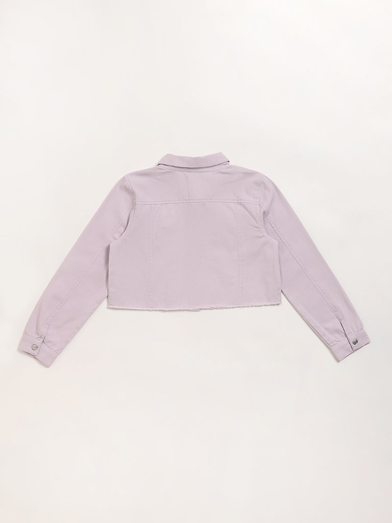 Y&F Kids Lilac Cropped Twill Jacket