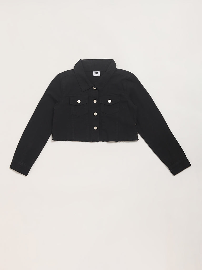 Y&F Kids Black Crop Jacket