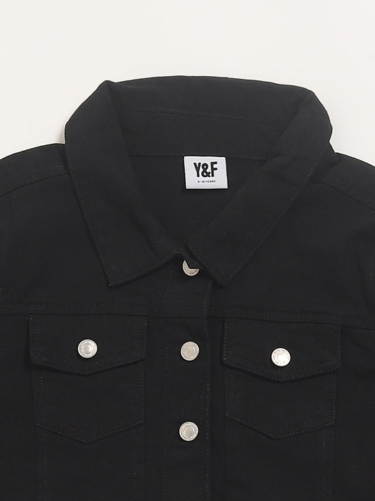 Y&F Kids Black Crop Jacket