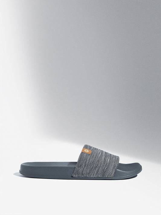 SOLEPLAY Grey Knit-Textured Pool Slides