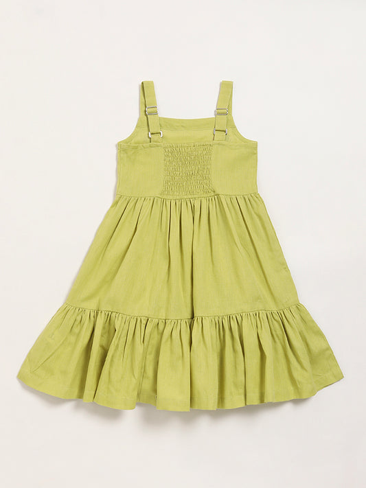 Utsa Kids Green Tiered Dress (2 - 8yrs)