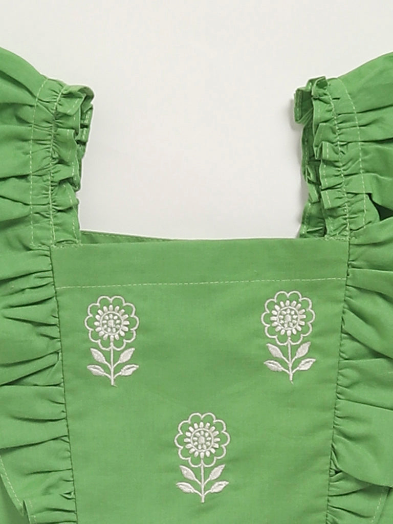Utsa Kids Embroidered Green Blouse (2 - 8yrs)