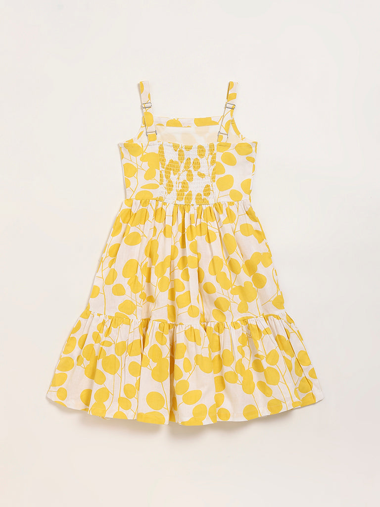 Utsa Kids Yellow Tiered Dress (8 -14yrs)